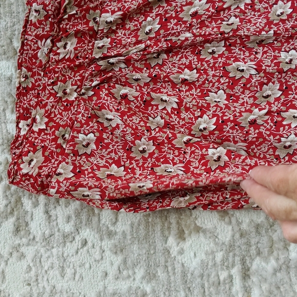 Talbots Petite Floral High Waisted High Rise Pleated Pants M Red White - Picture 8 of 16